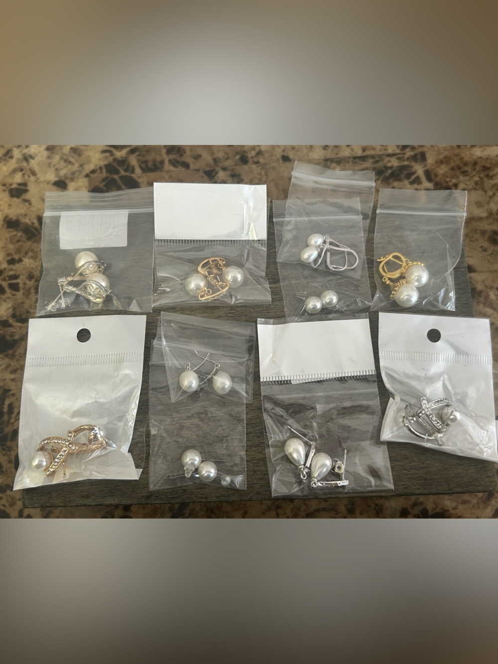 Assorted Pearl Drop Earrings - Gold & Silver Tones